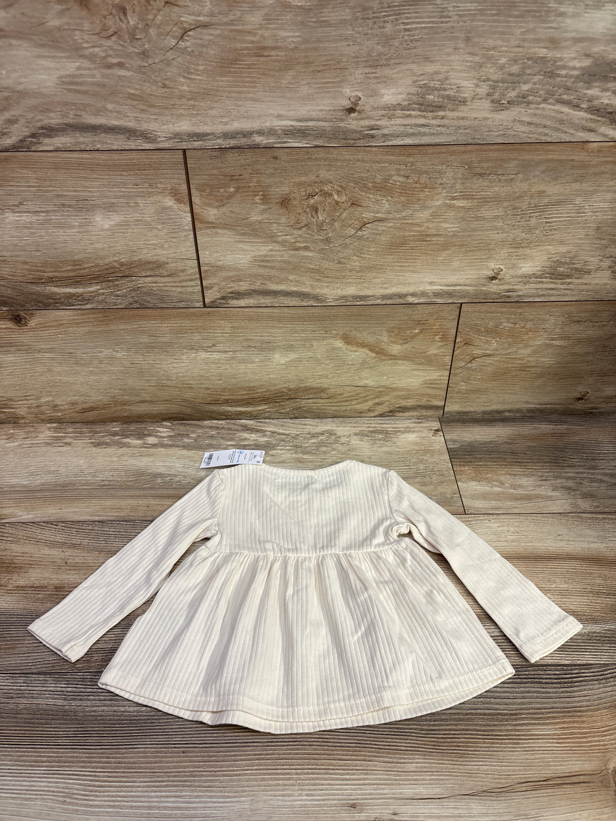 NEW Carter's Ribbed Long Sleeve Peplum Top Ivory sz 18m