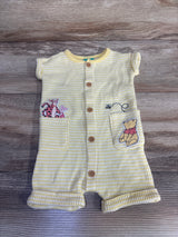 Disney Baby Winnie The Pooh Waffle Knit Shortie Romper Yellow sz 0-3m