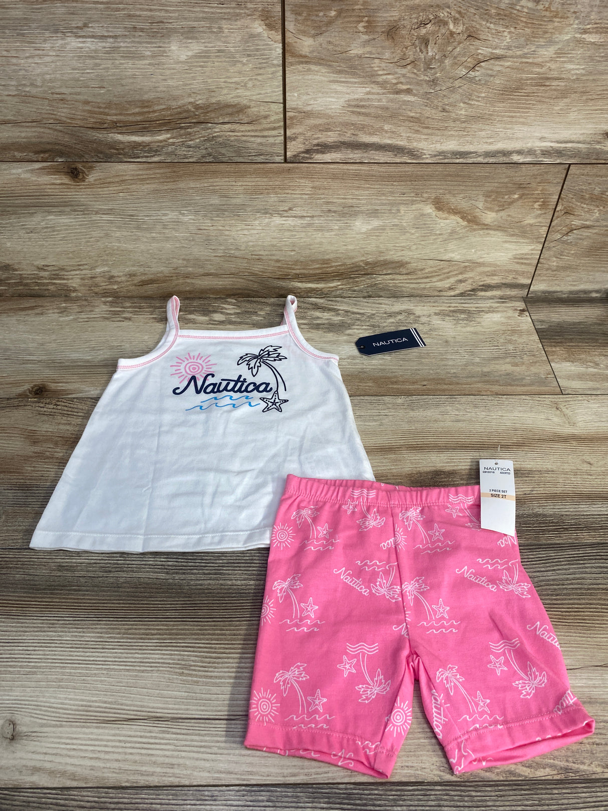 NEW Nautica 2pc Top & Shorts White sz 2T