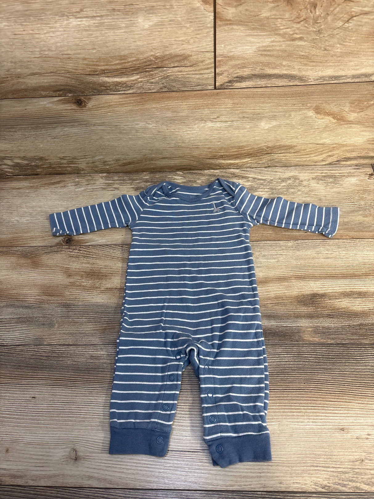 Just One You Striped Dinosaur Coverall Blue sz 6m