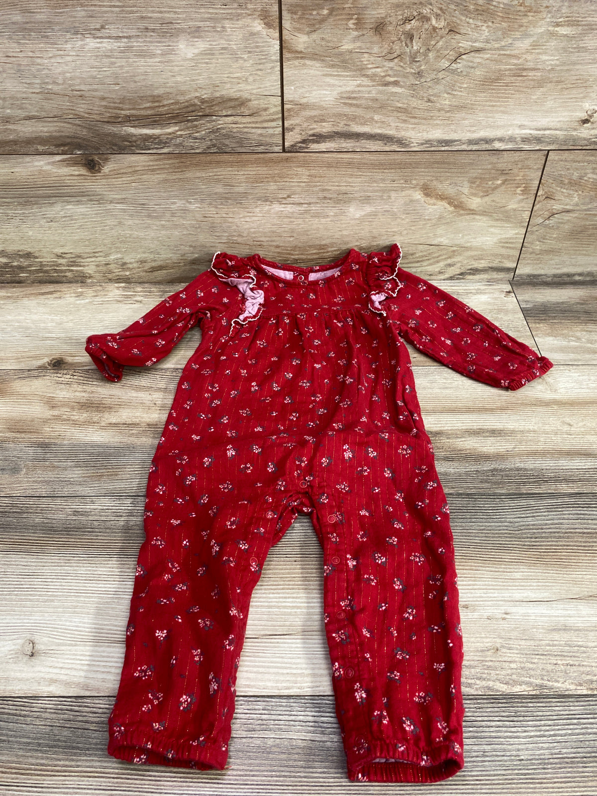 Cloud Island Metallic Stripe Coverall Red sz 18m