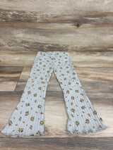 Zara Floral Ribbed Flare Leggings Grey sz 3T