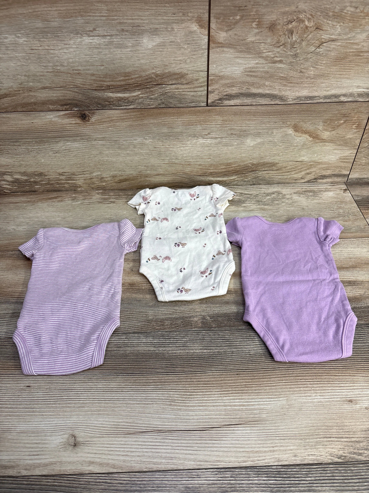 Carter's 3pk Striped Bodysuit Set Lilac sz Newborn