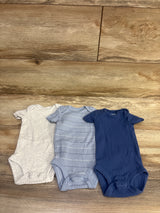 Just One You 3pk Ribbed Bodysuits Blue sz Newborn