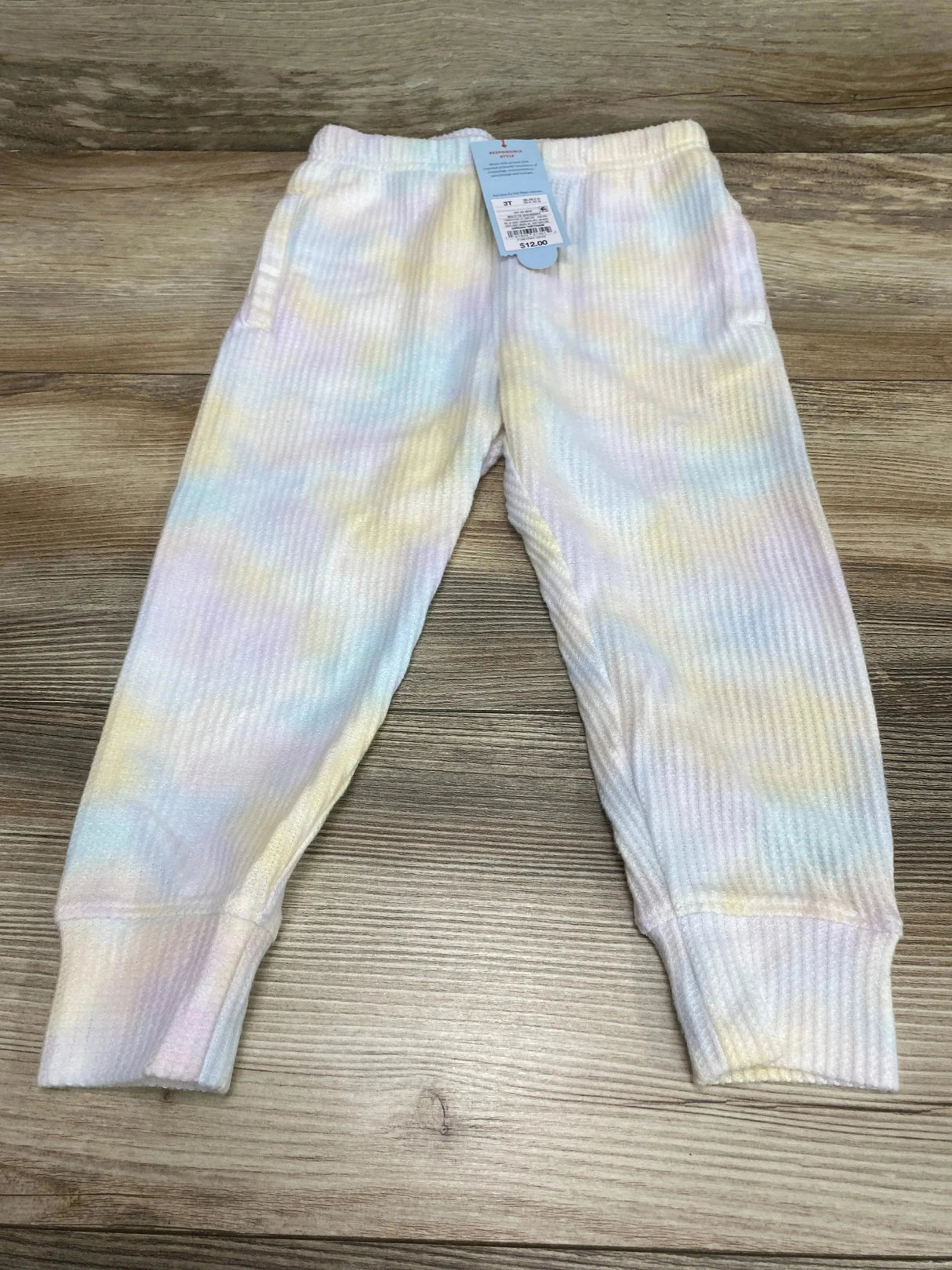 NEW Cat & Jack Pastel Waffle Knit Jogger White sz 3T