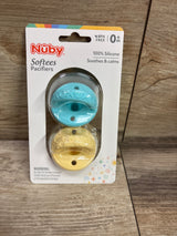 NEW Nuby Softeez Silicone Pacifiers 2pk 0m+