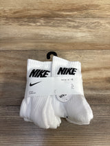 NEW Nike Crew Socks 6pk, White sz 10c-3Y