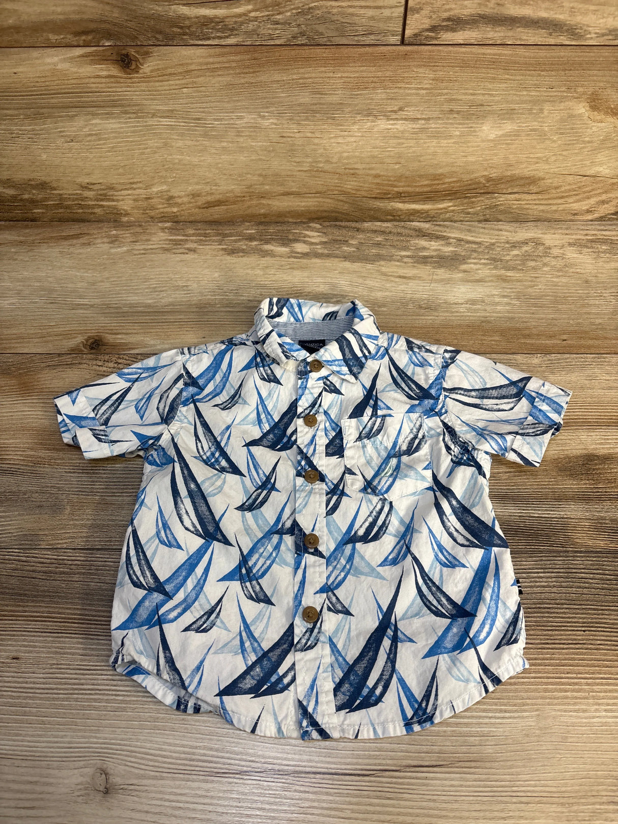 Nautica Button Up Shirt White sz 12m