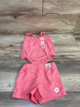 NEW Garanimals 2pc Smocked Bodysuit & Shorts Set Pink sz 24m