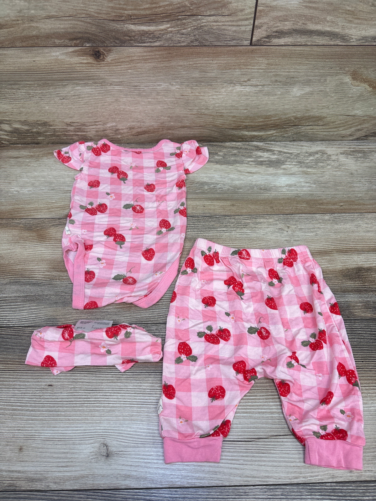 Milkberry 3pc Bamboo Bodysuit, Pants, & Headband Set Pink sz 0-3m