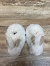 Doudou et Compagnie Plush Rattle Baby Slippers White Sz 0-6m