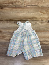 Plaid Shortalls White sz 6-9m
