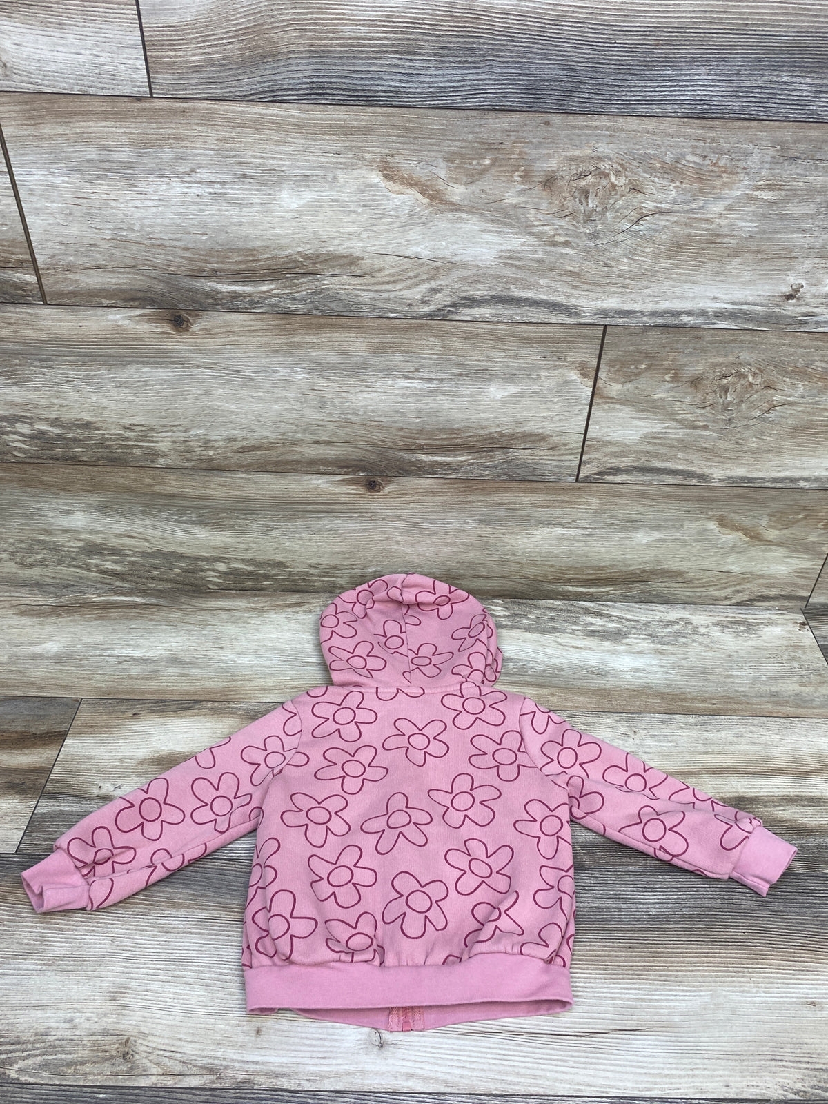 Okie Dokie Floral Full-Zip Hoodie Pink sz 2T
