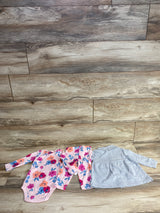 NEW Just One You 3pc Dress Coat & Bodysuit Set Grey sz 9m