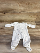Just One You Ribbed Floral Sleeper White sz 3m