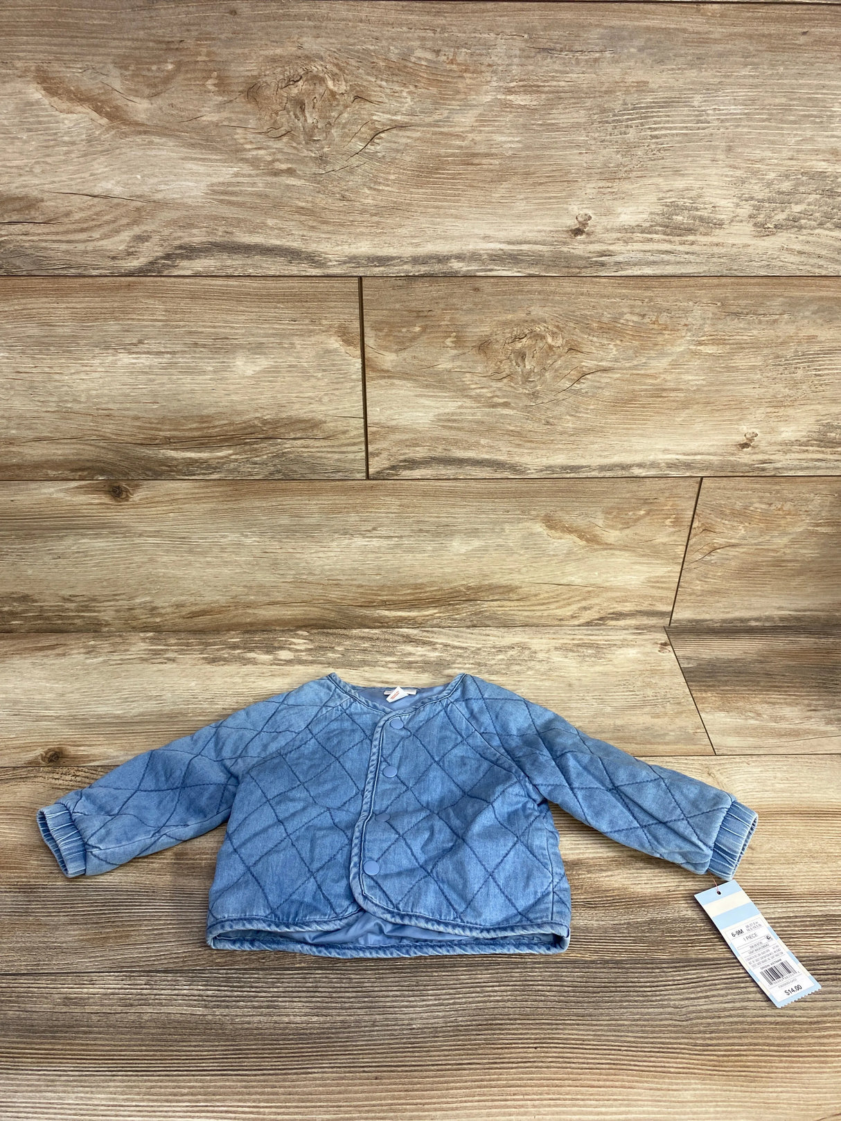 NEW Cat & Jack Chambray Quilted Jacket Blue sz 6-9m