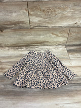 Cat & Jack Ribbed Long Sleeve Leopard Peplum Top Beige sz 12m