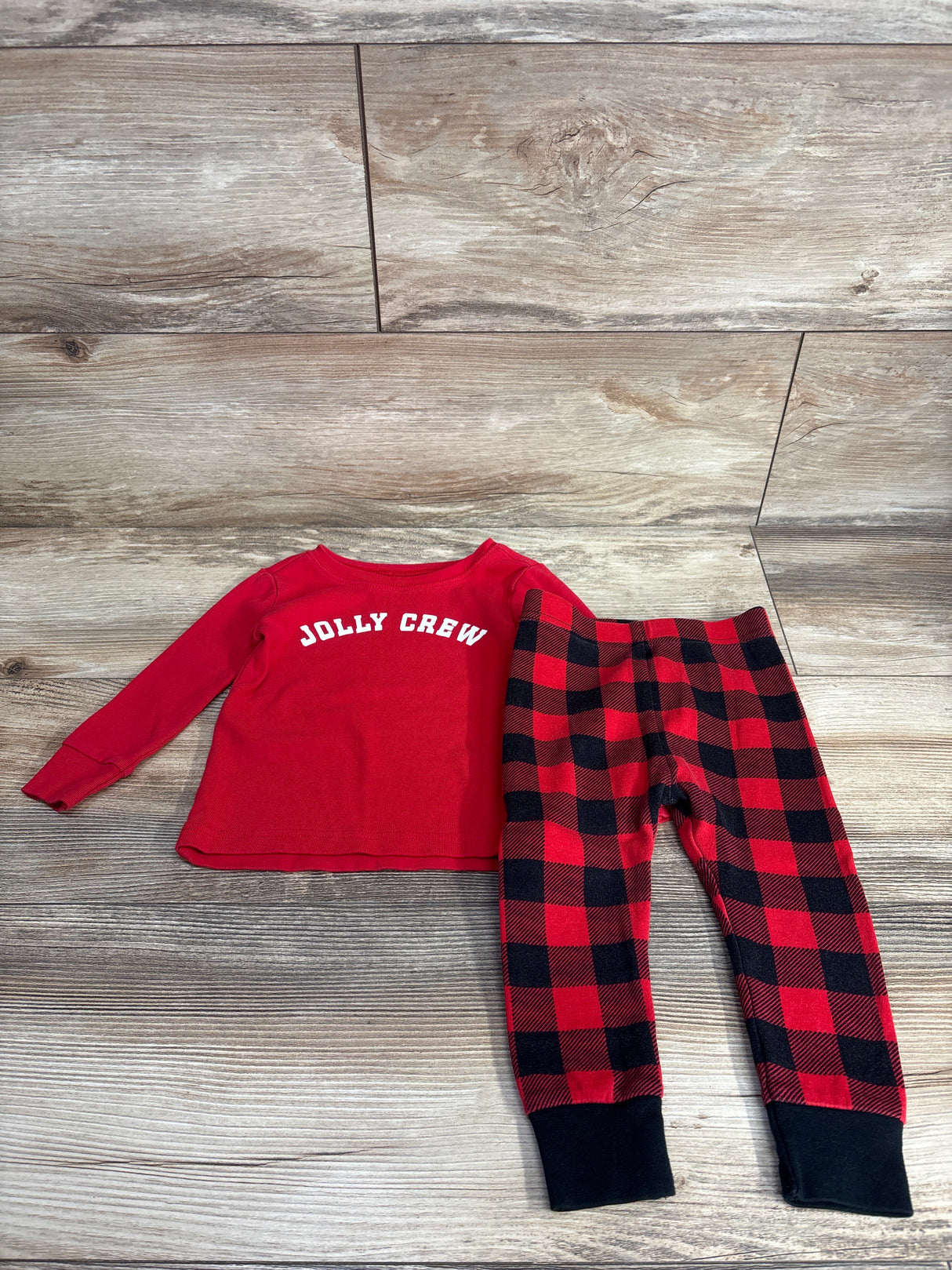 Old Navy 2pc Jolly Crew Pajama Set Red sz 18-24m