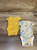 Gerber 2pk Bodysuits Yellow sz Preemie