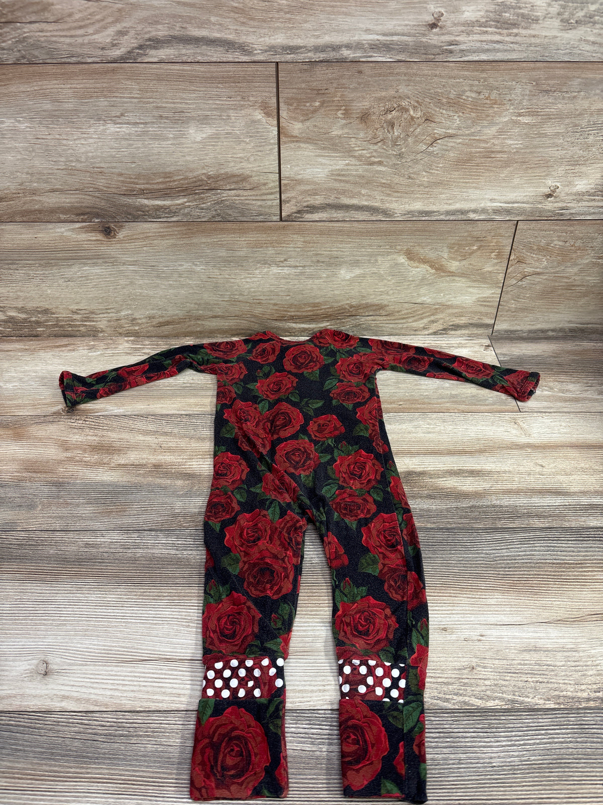 Bums & Roses Bamboo Rose Footie Sleeper Black sz 9-12m