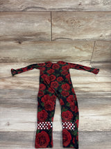 Bums & Roses Bamboo Rose Footie Sleeper Black sz 9-12m