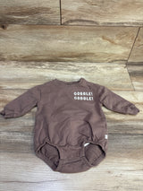 Little Planet Gobble! Gobble! Sweatshirt Bubble Romper Brown sz 6m