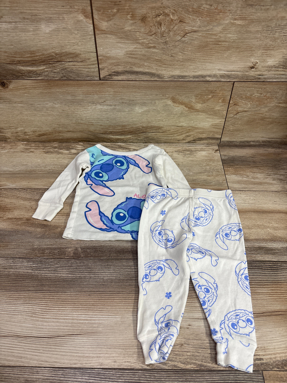 Disney Stitch 2pc Pajama Set White sz 18m