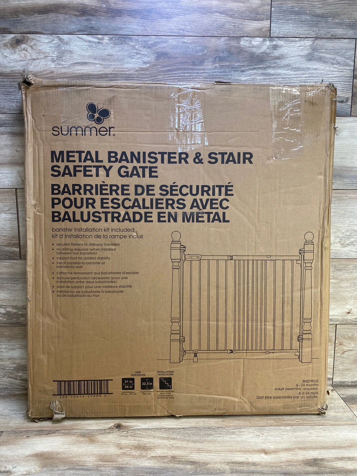 Summer Infant Metal Banister & Stair Safety Gate in White 31" - 46"