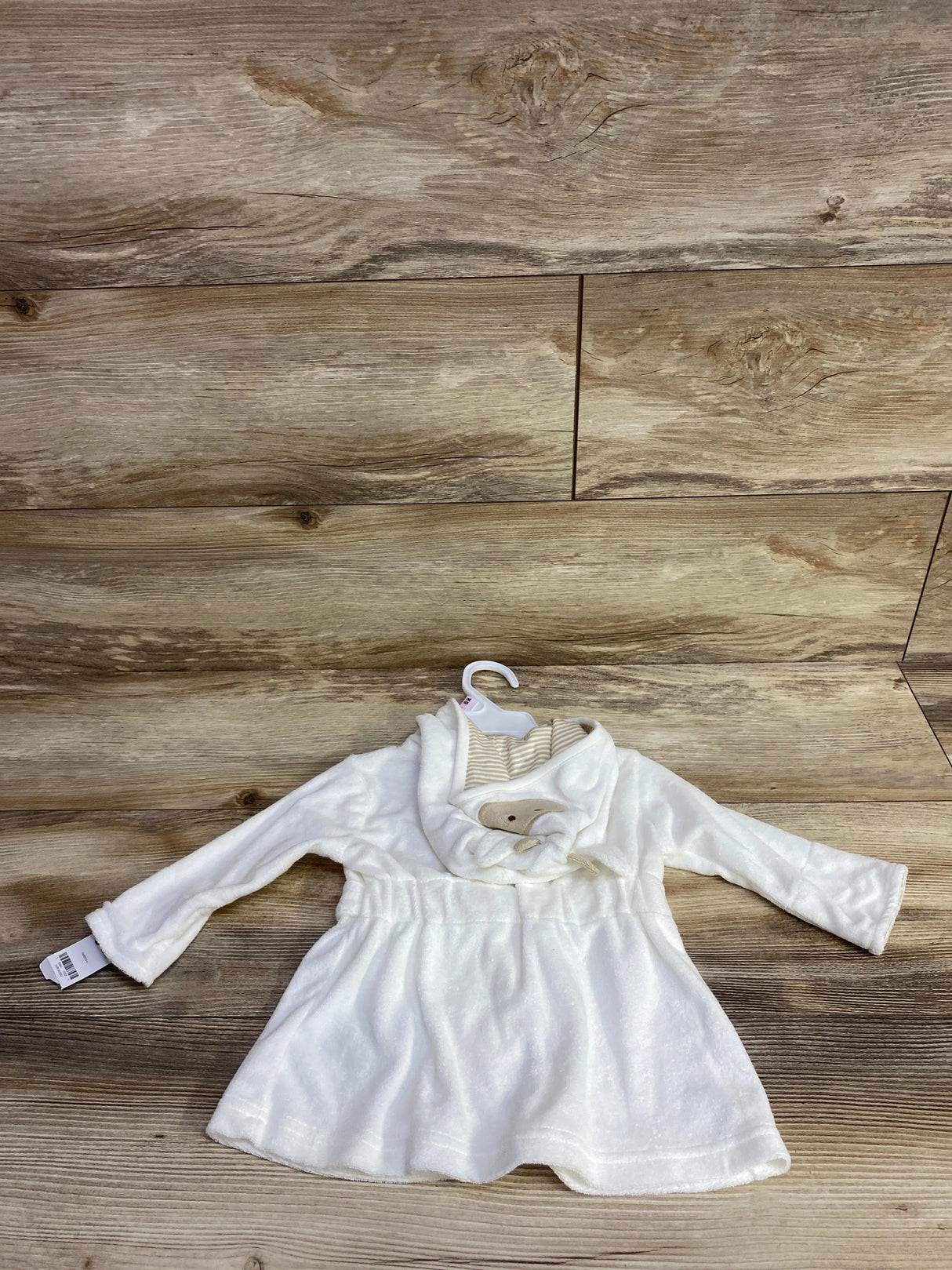 NEW Carter's Terry Cloth Bath Robe White sz 0-9m