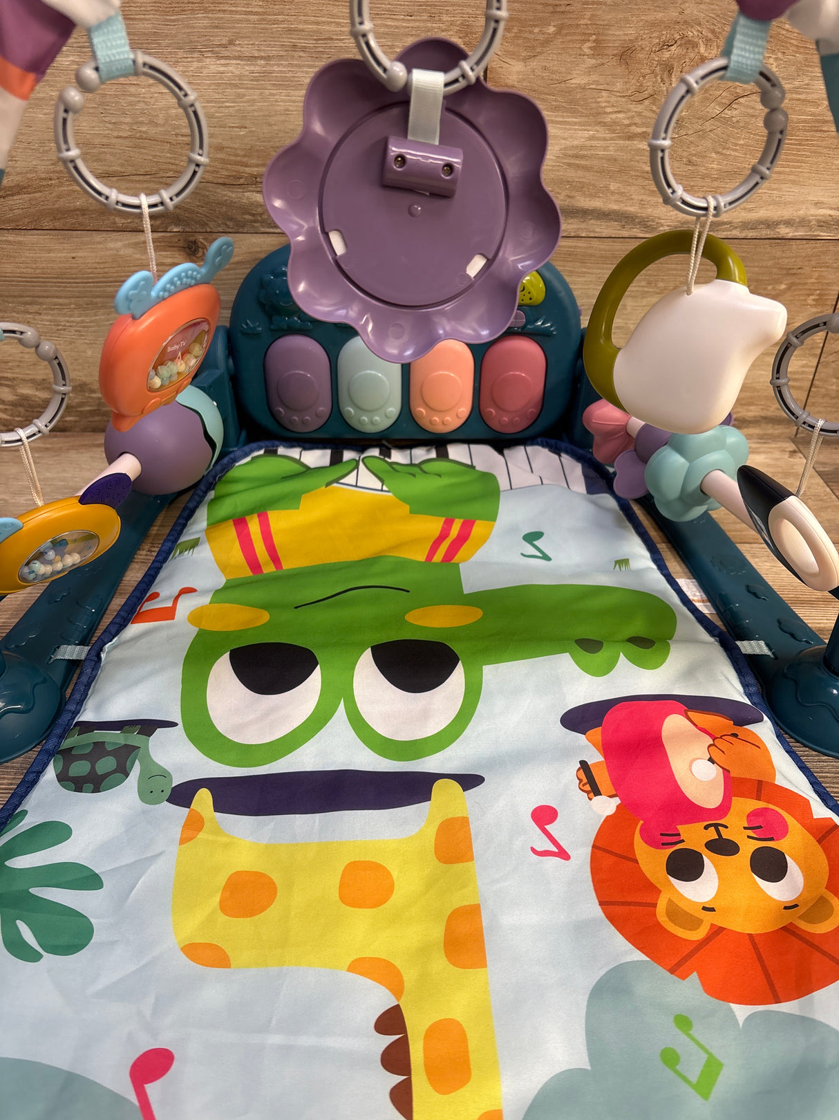 dearlomum Baby Play Mat Baby Gym with Kick & Play Piano, Blue
