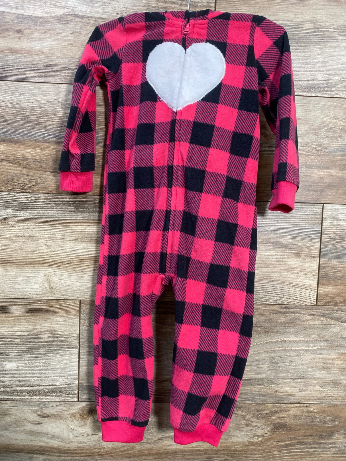 Carter's Plaid Fleece Coverall Pink sz 24m