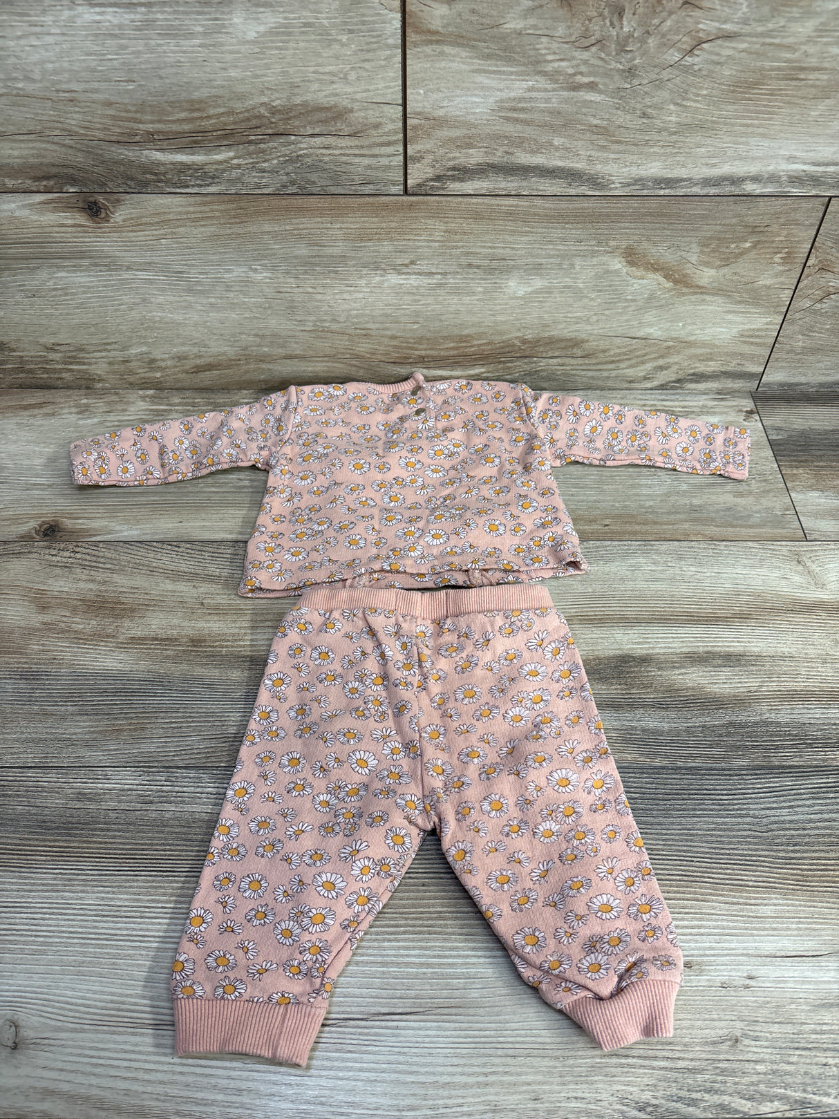7 For All Mankind 2pc Daisy Ruffled Sweatshirt & Bottoms Set Pink sz 3-6m