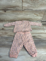 7 For All Mankind 2pc Daisy Ruffled Sweatshirt & Bottoms Set Pink sz 3-6m