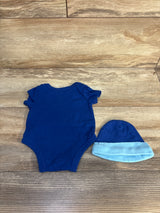 Nike 2pc Bodysuit & Hat Set Blue sz Newborn