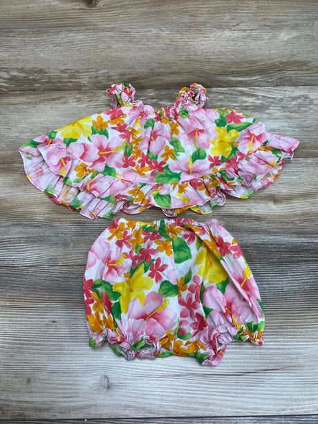 Lei Aloha 2pc Floral Top & Shorts Pink sz 6m - Me n Mommy To Be