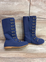 Liv and Mia Military Style Studded Boots Navy sz 8c