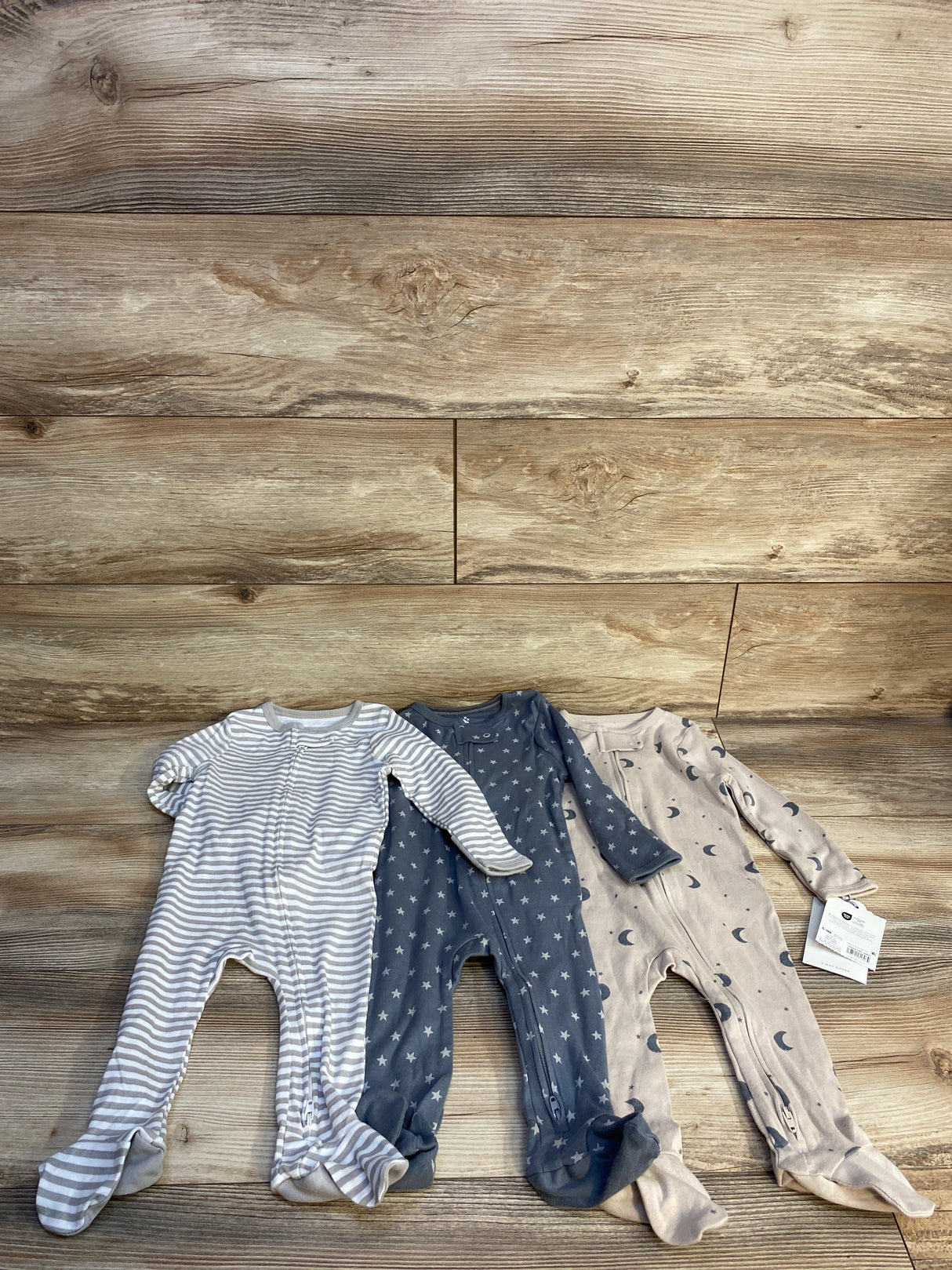 NEW Cloud Island 3pk Moons Sleep N' Plays sz 6-9m