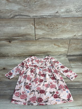 H&M Ruffled Floral Long Sleeve Dress Pink sz 24m