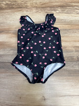 Cherry Print Swimsuit Black sz 18-24m