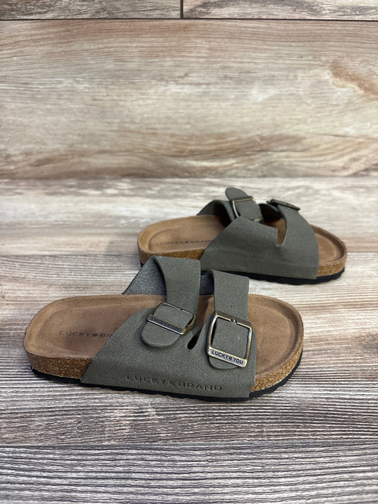 Lucky Brand Double Strap Sandals Green sz 10c