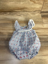 Cat & Jack Striped Swiss Dot Bubble Romper Blue sz 3-6m
