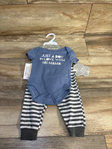 NEW Baby Essentials 4pc Just A Boy In Love With His Mama Set Blue sz 6m