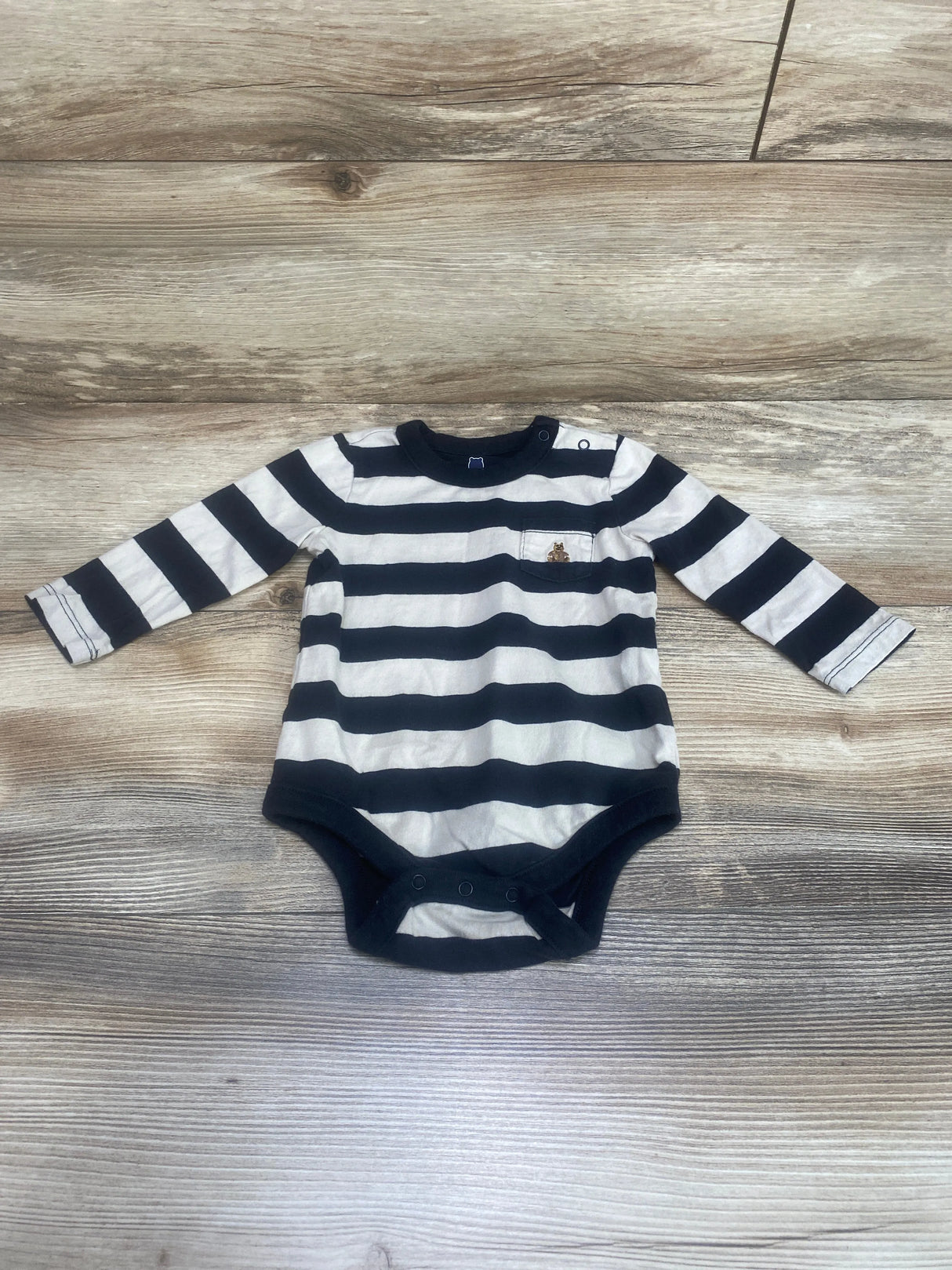 Baby Gap Striped Bodysuit Black sz 6-12m