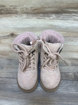 Old Navy Faux-Fur Cuff Lace-Up Winter Boots Pink sz 5c