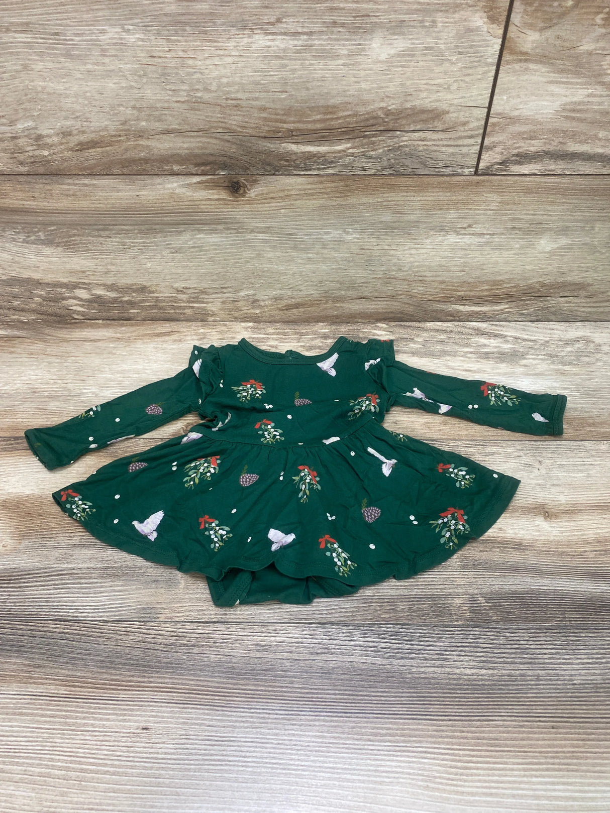 Kyte Mistletoe Twirl Bodysuit Dress Green sz 6-12m - Me n Mommy To Be