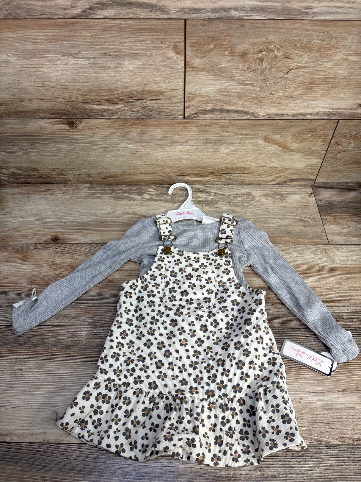 NEW Little Lass Skirtall & Long Sleeve Shirt 2pc Set Grey sz 2T