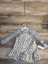 NEW Little Lass Skirtall & Long Sleeve Shirt 2pc Set Grey sz 2T