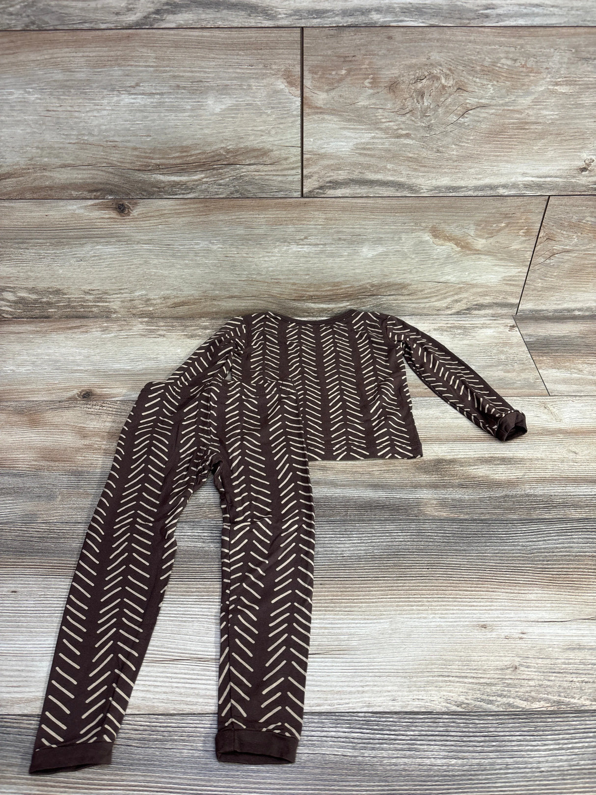 Kyte Baby Long Sleeve 2pc Pajama Set in Espresso Herringbone sz 18-24m