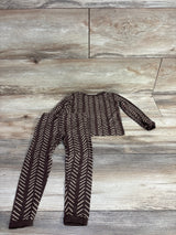 Kyte Baby Long Sleeve 2pc Pajama Set in Espresso Herringbone sz 18-24m