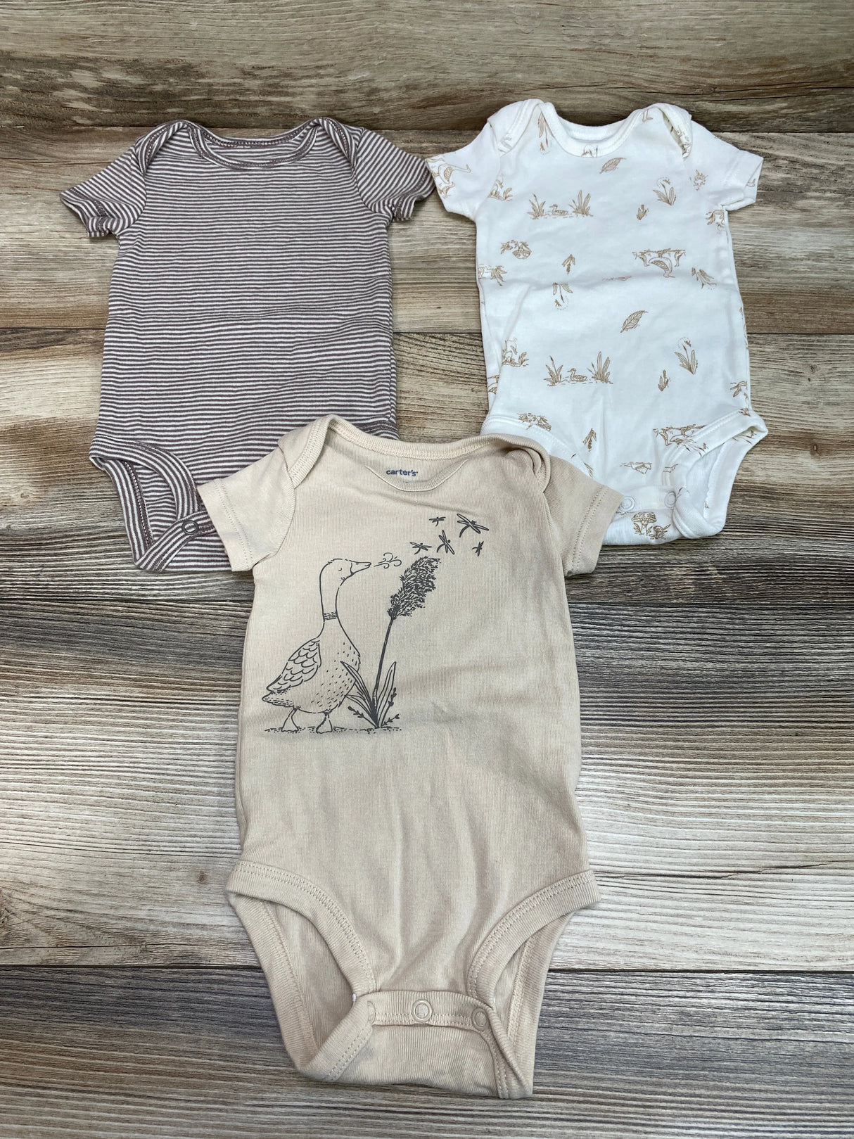 Carter's 3pk Bodysuits Beige sz 3m